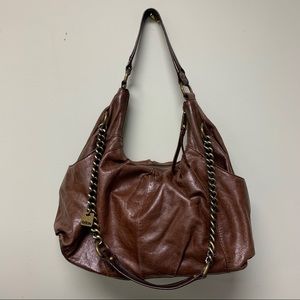 Hobo Brown Leather Sling Crossbody Purse B1-1102